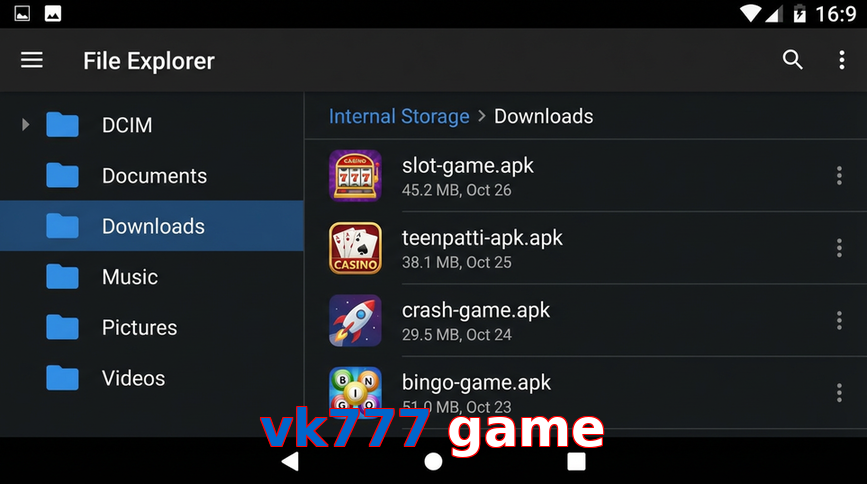 Main screen of Vk777 Game gameapk page for PK players